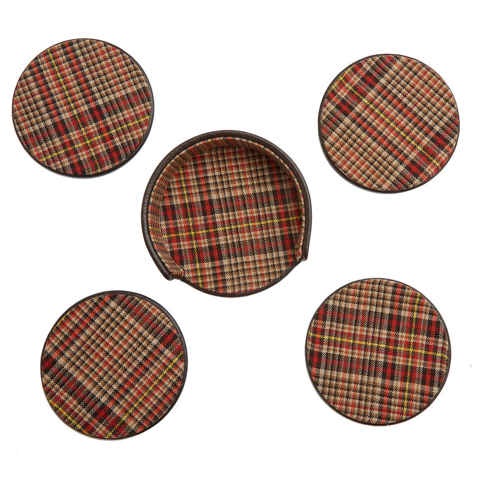 WOLF x WM Brown Set of 4 Coasters with Case