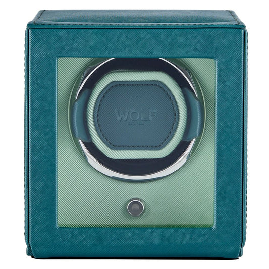 Cub Seltzer Single Watch Winder with Cover - Teal/Mint
