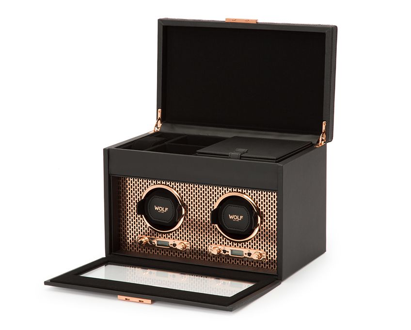 Axis Double Watch Winder with Storage