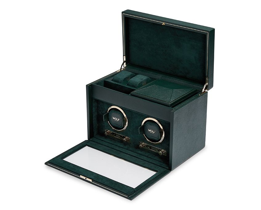 British Racing Double Watch Winder with Storage