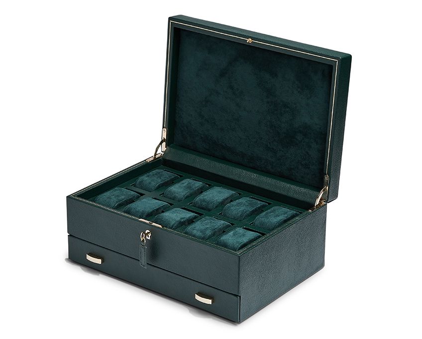 British Racing 10PC Watch Box with Drawer